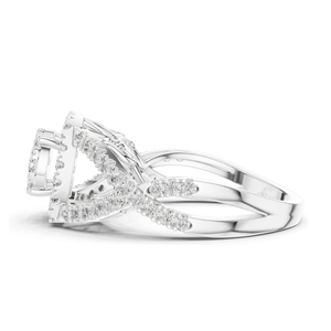 Bague halo en diamant de laboratoire 0,864 CT pour femmes, clarté VVS-VS EF, or 18 carats, 14 carats, 10 carats et argent 925, or rose, or jaune, or blanc - Product Image 4
