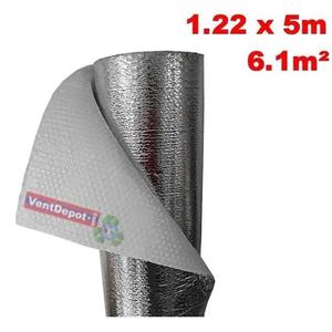 Isolation thermique pour tuyaux, MXBLG-002, 1,22x5m, 3mm, -51 à 82°C, Métallisé 0,1mm, Micro cellules 3mm, Métallisé 0,1mm, Bulles - Product Image 2