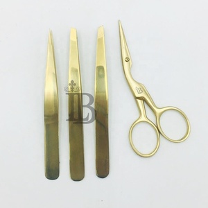 ชุดแหนบดึงขนคิ้วสีทองใหม่ ชุดแหนบดึงขนคิ้วสีดำมิงค์ กรรไกรตัดขนคิ้วแบบตรงและแบบเฉียง แหนบดึงขนคิ้วแบบสั่งทำโลโก้ตามต้องการ ยอดนิยมสูง - Product Image 1