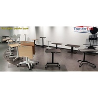 Unité mobile à roulettes inclinable et réglable en hauteur pneumatiquement pour canapé-lit, bureau à domicile, poste de travail pour ordinateur portable