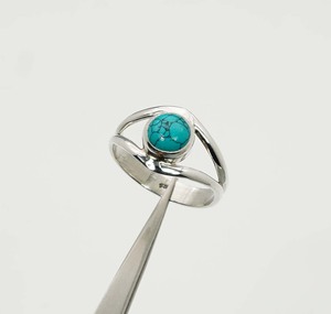 925 argent sterling massif décembre mois pierre de naissance turquoise avec lunette réglage anneau en forme d'oeil - Product Image 4