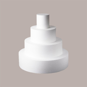 Base à gâteau réutilisable en polystyrène, ronde, blanche, diamètre 15 cm, hauteur 7,5 cm, lot de 10 pièces - Product Image 2