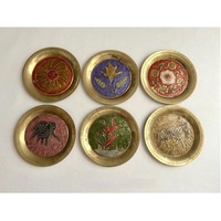 Sous-verres imprimés en laiton les plus populaires Pad et tapis de luxe tasse à thé caboteur métal pierre et laiton tasse en métal ardoise sous-verres taille personnalisée