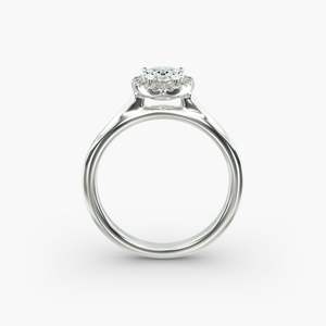 Anillo de compromiso Halo Diamond con centro de PerA-Elegante y lujoso - Product Image 4