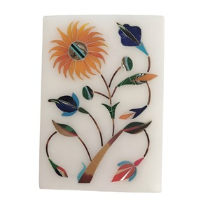 Organizador de joyas de mármol hecho a mano, caja de baratija de cerámica con incrustaciones de piedra semipreciosa, almacenamiento de regalo para pendientes de hermana - Product Image 5