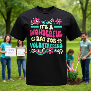 Camiseta con estampado de "Es un día maravilloso para voluntariarse", unisex, para adultos, manga corta, cuello redondo, regalo de agradecimiento para voluntarios - Product Image 3