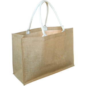 Erika – borsa per la spesa in juta laminata con manici in cotone - Product Image 1