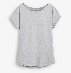 T-shirt confortable et élégant pour femmes T-shirt Activewear pour femmes Vêtements décontractés et tenues d'été Col rond Couleur grise - Product Image 5