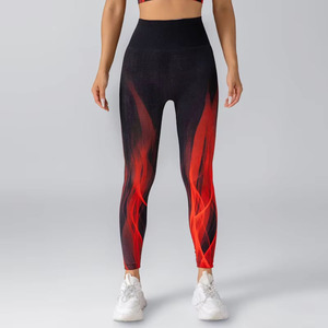 OEM personalizado al por mayor de alta cintura de compresión estiramiento gimnasio deportes entrenamiento acanalado Leggings apretado sin costuras Leggings de Yoga para las mujeres - Product Image 2