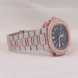 นาฬิกาข้อมือหรูหราคุณภาพสูงแบบสองสี สไตล์ฮิปฮอป ดีไซน์หรูหรา ระบบอัตโนมัติ กลไกตูร์บิญอง ตัวเรือนสแตนเลส ผลิตด้วยมือ แบบสั่งทำพิเศษ - Product Image 4