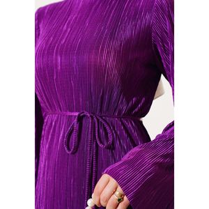 Robe Plissée Brillante Violet - Product Image 1