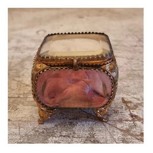 Cajas de joyería de almacenamiento de vidrio biselado con borde de latón con acabado antiguo creativo superior organizador de recuerdo de pendientes de anillo organizado para - Product Image 6