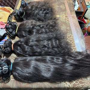 Vente en gros d'extensions de cheveux humains ondulés naturels vierges 100% temple indien Remy donneur unique 8-30 pouces de longueur vendeur indien de confiance - Product Image 2