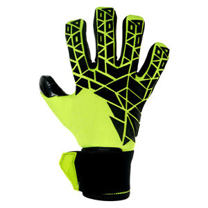 Gants de gardien de but à six doigts noirs et jaune néon avec poignée antidérapante pour l'entraînement de football et l'utilisation de match - Product Image 5