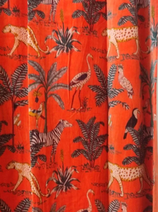 Customizable Luxury Modern Velvet <b>Curtains</b> <b>Valances</b> Orange Animal Print Coral Velvet for Home Decoration Blackout Full Light - Product Image 6