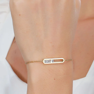 Elegante Glam Lujoso Cuadrado 201 Acero Inoxidable 18K Chapado En Oro Circón Pulseras A Granel - Product Image 1