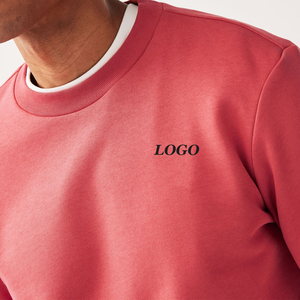 เสื้อสเวตเชิ้ตของผู้ชายผ้าฝ้ายหนาแบบพอดีตัวปกติเสื้อสเวตเชิ้ตผ้าคอตตอน100% สีทึบออกแบบโลโก้ได้ตามต้องการแบบ S25 - Product Image 3