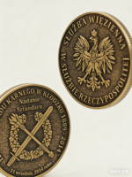 Moneda Conmemorativa del Aniversario de la Prisión de Klodzko |   Emblema del Servicio Penitenciario Polaco, Águila en Aleación de Zinc, Bronce Antiguo Tradicional