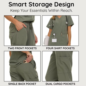 Wholesale Women's Medical Uniform <b>Scrubs</b> Breathable Rayon & Spandex Stretch Hospital <b>Scrub</b> <b>Sets</b> for Nursing - Product Image 4