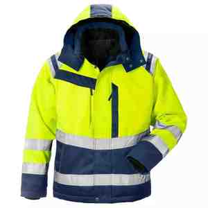 Veste de travail de sécurité haute visibilité imperméable coupe-vent réfléchissante Toile Logo frontal à capuche Vêtement de chantier d'hiver - Product Image 4