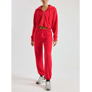 Conjunto de Chándal de Dos Piezas Personalizado para Mujer, Sudadera de Punto de Forro Polar de Invierno, Pantalones Ajustados, Sudadera con Capucha, Conjunto Deportivo para Mujer - Product Image 1