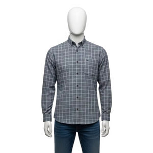 Tela de sarga transpirable Camisa para hombre Mezcla de algodón suave Manga larga Casual Business Formal Wear Cómodo Traje de oficina con estilo - Product Image 1