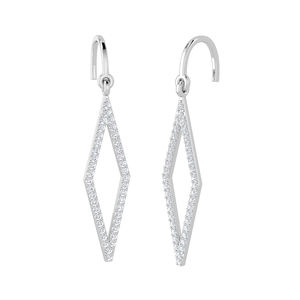 Rikhava Diamonds Pendientes de gota de oro blanco de alta calidad Diamante brillante Accesorio de boda y compromiso Joyería de moda - Product Image 5