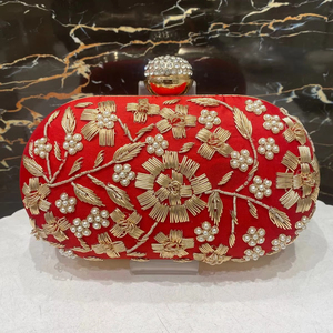 Pochette de luxe faite à la main pour mariages fêtes célébrations exquis perlé sac à main perle broderie gland décoration Durable - Product Image 1