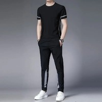 Ensemble de survêtement décontracté pour homme, pantalon et veste, design 2 en 1, séchage rapide, respirant, léger, coupe classique pour l'été