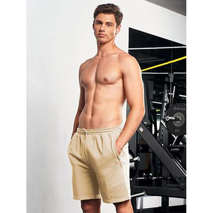 soft cotton <b>fleece</b> <b>shorts</b> men casual lounge gym summer elastic waist relaxed comfort clothing - Product Image 4