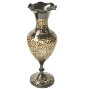 Florero dorado y negro al por mayor en metal de latón para decoraciones de boda florero de metal de alta exigencia decoración interior - Product Image 1