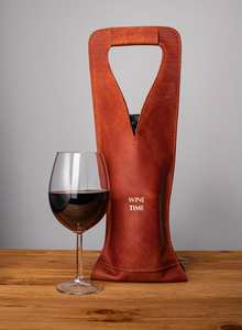 Sac à vin en cuir Caddy support fait main manchon personnalisé accessoires de vin cadeaux de pendaison de crémaillère LEB-0041E - Product Image 3