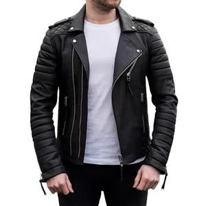 Chaqueta de Cuero para Hombre de Alta Calidad, 100% Cuero Genuino, Cuello Alto, Ecológica, para Invierno, Personalizable en la Parte Delantera - Product Image 1