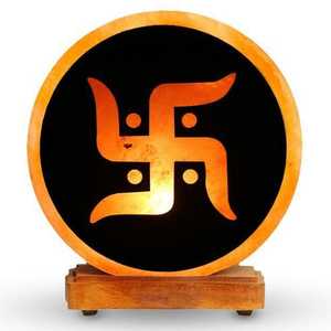 Letrero Jain Lámpara de sal del Himalaya Estilos de letras de animales tallados Diseño de forma natural Tazón de vidrio Decoración para el hogar Artesanía natural Lámpara de letrero - Product Image 1