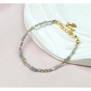 สร้อยข้อมือเพชรสีเทา รูปหัวใจ แบบ TUMBLE ของตกแต่งสำหรับเป็นของขวัญ ทำจากโลหะผสมสังกะสีที่ทนทาน - Product Image 4
