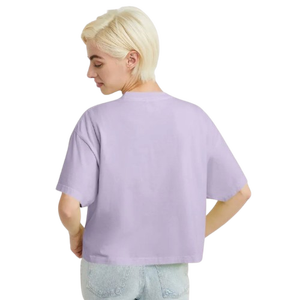OEM prêt à expédier léger respirant vêtements d'été col rond goutte épaule gland culture t-shirts femmes impression personnalisée 100% - Product Image 2