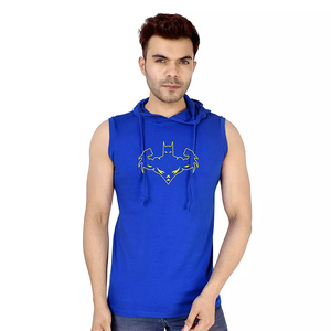 Venta al por mayor de ropa de calle Casual Hip Hop personalizado gimnasio con capucha sin mangas pulóver Fitness entrenamiento Otoño Invierno Unisex hombres sudaderas con capucha - Product Image 1