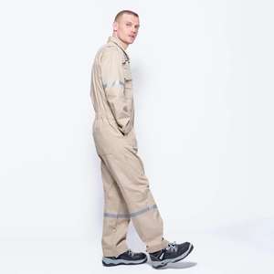 Combinaison de travail ignifuge en denim de coton kaki pour homme, à manches longues, haute visibilité, pour industrie et chaudière - Product Image 5