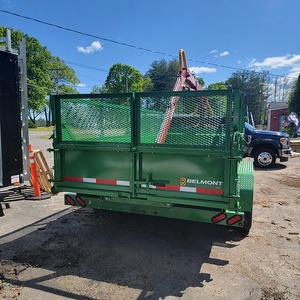 Hydraulic Tipping Dump Grapple <b>Trailer</b> with Crane 17ft Powder Coated <b>Farm</b> Utility Hauler with High Side Mesh - Product Image 4