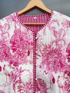 Chaquetas acolchadas de retazos de algodón Floral estilo bohemio Otoño Invierno chaqueta abrigo Streetwear Boho acolchado chaqueta Reversible - Product Image 3