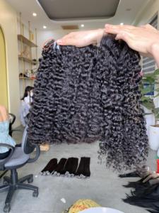 Pelucas de cabello humano Remy virgen vietnamita trama única océano ondulado rizado libre enredo libre vertimiento libre - Product Image 5