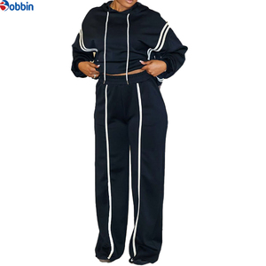 Conjunto Deportivo Estampado para Invierno, Cómodo, Estilo Hip Hop, Hombros Caídos, 100% Algodón, Diseño 2 en 1, Tallas Grandes para Mujer, Nueva Llegada - Product Image 4