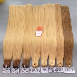 Extensiones de cabello humano de trama de máquina rubia súper doble dibujada, sin mezcla, sin mezcla, envío rápido - Product Image 2