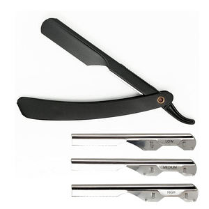 Rasoirs pour hommes élégants, personnalisés, de couleur noire, avec revêtement, demi-lame en acier inoxydable, rasoirs de barbier - Product Image 5