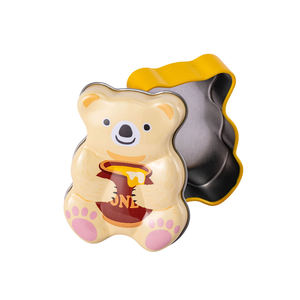 Boîte en étain en forme d'ours, de qualité alimentaire, pour la vente en gros, avec logo personnalisé, pour bonbons, chocolats, biscuits, macarons, emballage cadeau - Product Image 4