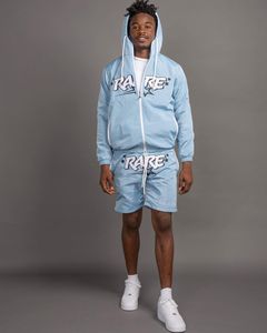 Conjuntos cortos sólidos informales de poliéster 100% transpirables para hombre, chándal reflectante, ropa de verano, trajes con cordón que incluye chaqueta - Product Image 5