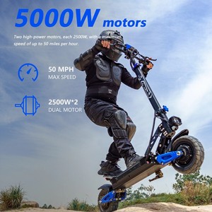 Scooter Eléctrico de Doble Motor 5000W, 50MPH, 55 Mi, Todoterreno, Arranque NFC, Control por Aplicación, 25AH - Product Image 3