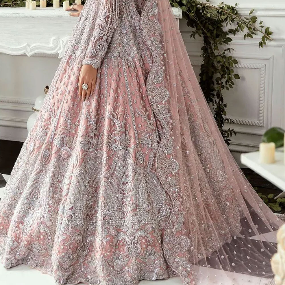 Wholesale Elegant Pakistani Bridal Maxi Bridal Maxi with Embroidery Pakistani Wedding Dress with Zari Work Pakistani Bridal Dress with equins Bridal