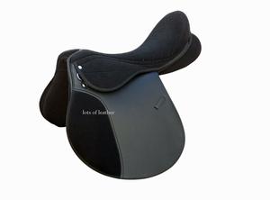 Precio bajo, deportes ecuestres al aire libre, tachuelas para caballos, espectáculo inglés, goleta cambiable, sillín sintético, Color negro - Product Image 4