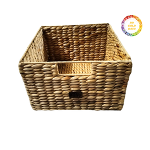 Cesta de Jacinto de Agua Tejida con Acabado Natural - Product Image 2